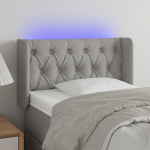 Galvūgalis su LED, &scaron;viesiai pilkas, 83x16x78/88cm, audinys