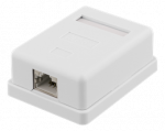 Uždengtas i&scaron;orinis sieninis lizdas, 1xRJ45, Cat6A DELTACO baltas / VR-220