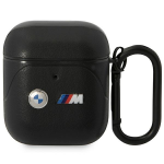 Apple AirPods BMW Leather Curved Line (BMA222PVTK) ausinių dėklas juodos spalvos