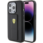 Ferrari Grip Stand Metal Logo Apple iPhone 15 Pro Max - dėklas telefonui juodos spalvos