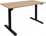 Reguliuojamo auk&scaron;čio darbo stalas ERGO LIGHT su 1 varikliu 120x60cm, juodas/ąžuolas