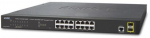 &Scaron;akotuvas Planet GS-4210-16T2 jungiklis, L2/L4, 16x 1000Base-T, 2x SFP, Web/SNMPv3, VLAN, QoS, IPv6, be ventiliatoriaus