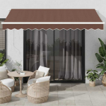 Rankiniu būdu i&scaron;traukiama markizė su LED, ruda, 350x250cm