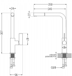 Granitinė virtuvinė plautuvė Mexen Leo su mai&scaron;ytuvu ir sifonu, rusvai gelsvas+Juodas/Gold