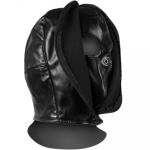 Ouch By Shots Ouch! Adjustable PU Leather Sensory Hood with Zip Closure - Juodas