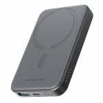 Powerbank Joyroom JR-W020 Mini 5000mAh USB-A USB-C inductive 20W - juodos spalvos + USB-C / USB-C cable