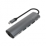 Fixed Fiksuotas | 6 prievadų USB-C HUB Pro ne&scaron;iojamiesiems kompiuteriams ir plan&scaron;etiniams kompiuteriams