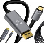 DisplayPort USB-C kabelis 1.4, 1,8 m, 8K, 4K, 2K