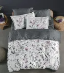 Riposo LUXURY Satino medvilnės patalynės komplektas VISBY Pilkas 200x200 cm
