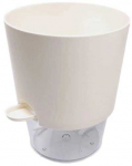 Oem Savaime laistantis gėlių vazonas &ndash; 14.5 cm &ndash; baltas &ndash; su