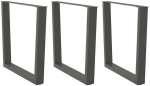 Valgomojo stalo kojos, 3 vnt., antracito spalvos, 80x(72-73,3) cm, plienas, V formos
