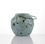 Myhome Keraminis žibintas Tropic 13 x 13 x 12,2 cm žalia MANO NAMAI