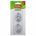 PNY Sauber Kabliukai 2vnt 3x4,7cm, ovalios sidabras