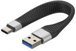 Kabelis USB Techly USB-C - USB-C 0.12 m Juodas (ICOC USBC-FL-U322)