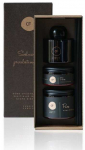 Kūno sviesto, kūno &scaron;veitiklio ir namų kvapo rinkinys "&Scaron;VELNIEMS PRISILIETIMAMS", Candle Family, kūno &scaron;veitiklis "PURE" 200 ml. (vanilė, gintaras, bergamotė) ir namų kvapas "RAFFIN&Eacute;" 120 ml. (ąžuolas, lauko uogos, beržas)