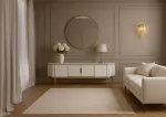 TV staliukas, Stilig, 200 cm, baltas ir auksinis