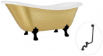 Vonia Besco Otylia Glam 160, Gold+Juodas, su sifonu su persipylimu Klik-klak Juodas