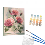 Winder Home Tapyba pagal skaičius &ndash; paveikslas, dažai, teptukai, rinkinys &bdquo;Rožės&ldquo;, 40&times;50 cm