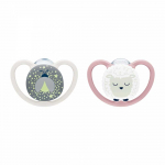 NUK Soother Perfect Match Air Night FIREFLY/SHEEP 0-6m 2pc, 0-6 m