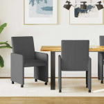 Valgomojo Kėdės su Ratukais 2 pcs Tamsiai pilka 57 x 66 x 94 cm