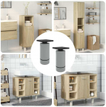 Baldų kojelės Reguliuojamas 2 pcs Balta 64 x 64 x 100 mm PP