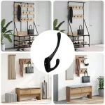 Drabužių kabliukas 346 pcs Juoda 102 x 29 x 47mm Cinko Lydinys