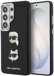 Karl Lagerfeld &bdquo;Saffiano&ldquo; dvigubų galvučių metalinis dėklas, skirtas &bdquo;Samsung Galaxy S26 Ultra&ldquo;, juodas