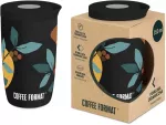 Coffee Format Juodas kubek termiczny su motywem roślin 350 ml
