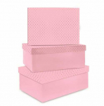 Lastva Dėžutės PASTEL 3vnt rausvos 295X220X110 260X190X105 230X160X100mm