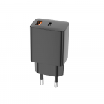 Alogy Setty kroviklis jungiama į tinklą USB-A + USB-C PD/QC 30W juoda + kabelis USB-C 1m RLSK-AC-01 juoda