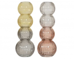 Stiklinė vaza BUBBLE, gelsvos/rausvos sp., 2 rū&scaron;ys, 15 x 42 cm, 1 vnt