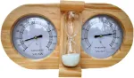 Pirties termometras su higrometru ir smėlio laikrodžiu Termohigrometras, beržo spalvos