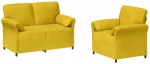 Sofa Sofos komplektas 2 vnt. Geltona Aksomas