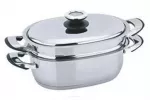 HomeDelux keptuvė su garlaiviu 32 cm nerūdijančio plieno 3 elementai
