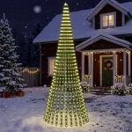 LED Kalėdų medis 370 cm 1008 LED &Scaron;ilta balta Plienas Žalia