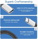 Usb-c Otg daliklis: 2x Usb-a moteri&scaron;kas, 20 cm