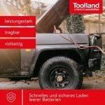Toolland automobilinis paleidėjas, motociklo akumuliatoriaus įkroviklis, 12/24v akumuliatoriaus įkroviklis su paleidimo funkcija, akumuliatoriaus apsauga automobiliui traktoriui valčiai, automobilinis akumuliatoriaus įkroviklis, skirtas &scaron;vino rūg&scaron;tie ...