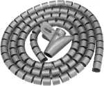 Hakeeta kabelio žarna su i&scaron;traukiama pagalba, įvairių spalvų ir dydžių, lanksti patvari spiralinė žarna, kabelių organizatorius (sidabrinė, 1,5 m x 16 mm)