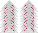 20 vnt. 15 cm geo trikampių rinkinys: geometrinių trikampių rinkinys, lankstus, nedūžtantis, skaidrus, braižymo trikampis, kampainis 2 funkcijos, skirtas biurui, dizaineriui, studentams, pie&scaron;imui (raudonas)