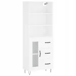 Vidaxl Balta vitrina, 69,5x34x180 cm, mediena