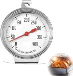 Termometras elektrinėms kaitlentėms, orkaitės termometras, matavimo diapazonas nuo 0 &deg;c iki 400 &deg;c, nerūdijančio plieno orkaitės termometras, orkaitės termometras dujinei viryklei, su dideliu ciferblatu kepimui, kepsninei ir maisto gaminimui
