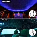 Chinly bluetooth 16 w rgbw led &scaron;viesolaidinis žvaigždėto dangaus ap&scaron;vietimo rinkinys, valdomas programėle / nuotoliniu būdu, mi&scaron;inys 450 vienetų (0,75 + 1,0 + 1,5 mm) x 3 m &scaron;viesolaidžių namams / automobiliui