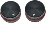 Kaish 2 vnt. 63/64 colio skersmens aliuminio potenciometro rankenėlės 1/4 colio universalios metalinės rankenėlės gitarai/bosui/amps stiprintuvui/audio įrangai juodos spalvos su raudonu guminiu o žiedu