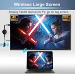 Vaizdo grotuvas Belaidis hdmi ekrano adapteris, 4k hdr wifi hdmi srautinio vaizdo sinchronizavimo adapteris, suderinamas su phone/pad/os/android/windows/mac/pc į hdtv/monitorių/projektorių, miracast airplay dlna, juodas
