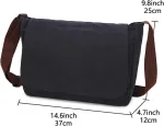Lizbin Pečių krep&scaron;ys, klasikiniai vintage stiliaus messenger tipo krep&scaron;iai, drobės pečių krep&scaron;ys, pečių krep&scaron;ys, mažas pečių krep&scaron;ys vyrams ir moterims, pečių krep&scaron;ys, darbo krep&scaron;ys (juodas), juodas