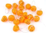Led girlianda moliūgai Helovinui 3 metrai 20 diodų ant baterijų oranžinė