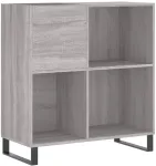 Vinilinė plok&scaron;telė Vinilinių plok&scaron;telių spintelė, pilka, 84,5x38x89cm, mediena