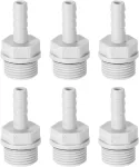 Sourcing map pvc žarnos jungtis, 6 mm arba 15/64 colio su užkarpa x 3/8 colio g ki&scaron;tukas, vamzdis, žarnos antgalis, vandens jungties prailginimas, 6 vnt.