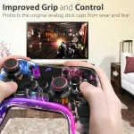 Fosmon (4 poros / 8 vnt.) analoginių lazdelių valdiklio na&scaron;umo nyk&scaron;čių laikikliai, skirti ps4 | ps3 | XBOX one | XBOX 360 (juoda/raudona)