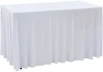 Įtempiamos staltiesės su sijonais, 2 vnt., baltos, 243x76x74 cm